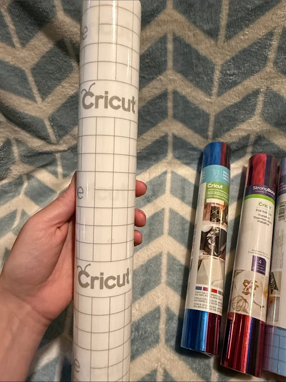 Cricut Assorted Craft Vinyl Rolls in Blue, Red, Black, Silver, White BUNDLE.